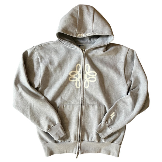GRAUER HOODIE MIT DOPPELZIP