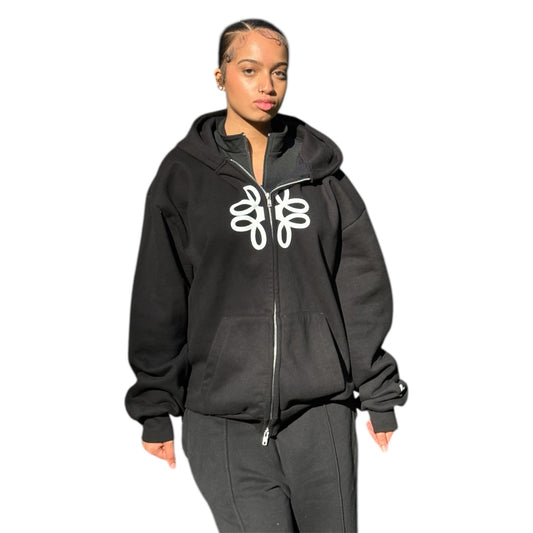 HOODIE DOUBLE ZIP NOIR